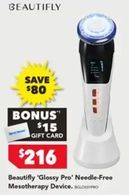 Harvey Norman Beautify 'Glossy Pro' Needle-Free Mesotherapy Device offer