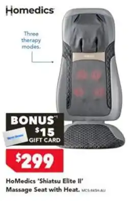 Harvey Norman HoMedics 'Shiatsu Elite II' Massage Seat with Heat offer