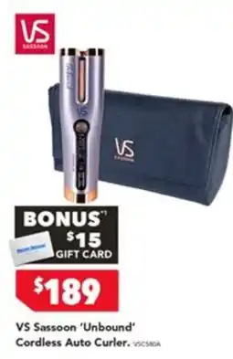 Harvey Norman VS Sassoon 'Unbound' Cordless Auto Curler offer