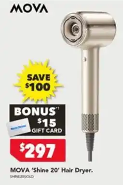 Harvey Norman MOVA 'Shine 20' Hair Dryer offer