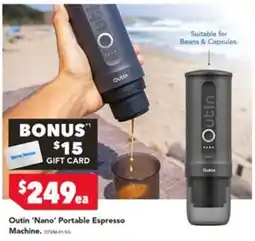 Harvey Norman Outin 'Nano' Portable Espresso Machine offer
