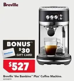 Harvey Norman Breville 'the Bambino' Plus' Coffee Machine offer