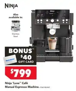 Harvey Norman Ninja 'Luxe' Café Manual Espresso Machine offer