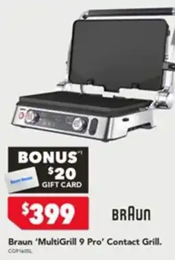 Harvey Norman Braun 'MultiGrill 9 Pro' Contact Grill offer