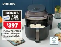 Harvey Norman Philips 7.2L '5000 Series' Air Fryer Steam with Rail offer