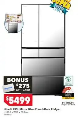 Harvey Norman Hitachi 735L Mirror Glass French-Door Fridge offer