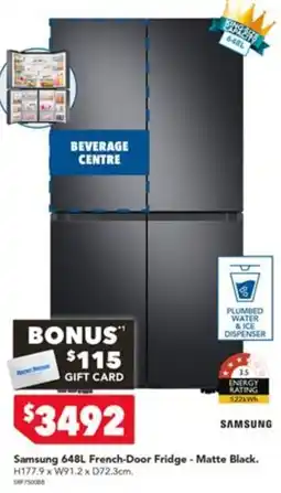 Harvey Norman Samsung 648L French-Door Fridge - Matte Black offer