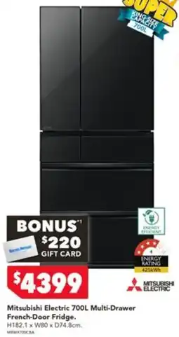 Harvey Norman Mitsubishi Electric 700L Multi-Drawer French-Door Fridge offer