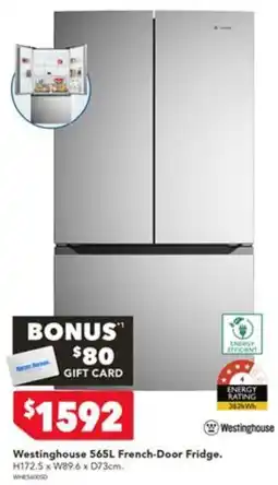 Harvey Norman Westinghouse 565L French-Door Fridge offer