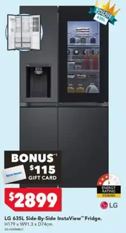 Harvey Norman LG 635L Side-By-Side InstaView Fridge offer