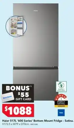 Harvey Norman Haier 517L '600 Series' Bottom Mount Fridge - Satina offer