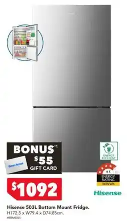 Harvey Norman Hisense 503L Bottom Mount Fridge offer