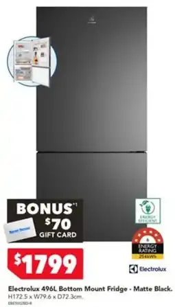 Harvey Norman Electrolux 496L Bottom Mount Fridge - Matte Black offer