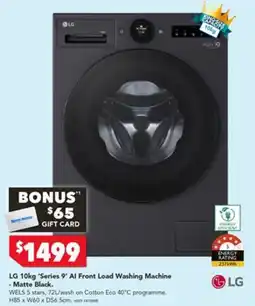 Harvey Norman LG 10kg 'Series 9' AI Front Load Washing Machine - Matte Black offer