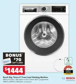 Harvey Norman Bosch 9kg 'Series 8' Front Load Washing Machine offer