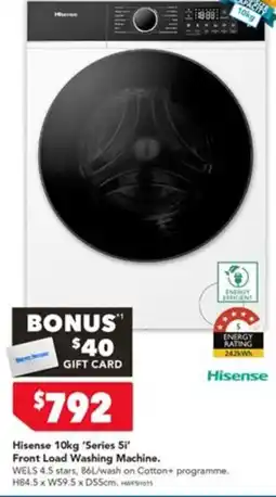 Harvey Norman Hisense 10kg 'Series 5i' Front Load Washing Machine offer