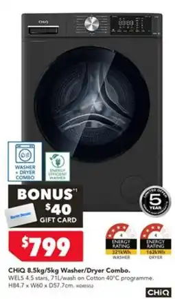 Harvey Norman ChiQ 8.5kg/5kg Washer/Dryer Combo offer