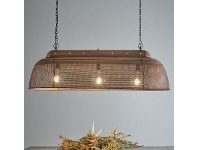 LivingStyles Riva Perforated Iron Elongated Pendant Light, Antique Copper offer