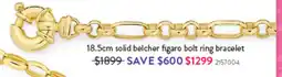 Goldmark Solid belcher figaro bolt ring bracelet offer