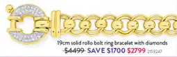 Goldmark Solid rollo bolt ring bracelet with diamonds offer