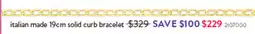 Goldmark Italian made solid curb bracelet offer