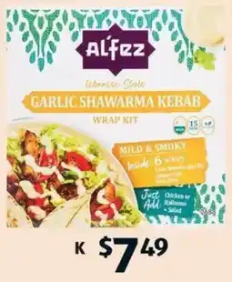 ALDI Al'Fez Lebanese Style Garlic Shawarma Kebab Wrap Kit offer