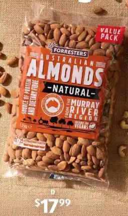 ALDI Forresters Natural Almonds offer