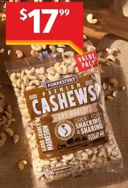 ALDI Forresters Dry Roasted Cashews offer