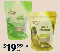 ALDI Oh So Natural Wholefoods Bulk Hemp Seeds or Powder offer