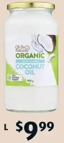 ALDI Oh So Natural Organic Extra Virgin Coconut Oil offer