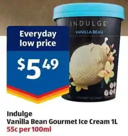 ALDI Indulge Vanilla Bean Gourmet Ice Cream offer