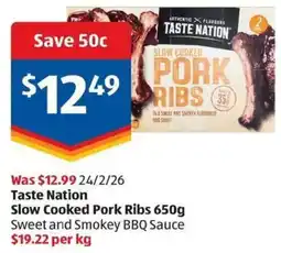 ALDI Taste Nation Slow Cooked Pork Ribs offer