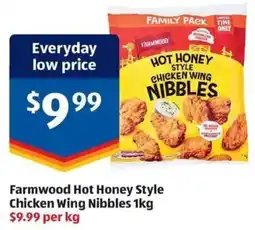 ALDI Farmwood Hot Honey Style Chicken Wing Nibbles offer