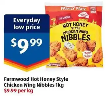 ALDI Farmwood Hot Honey Style Chicken Wing Nibbles offer