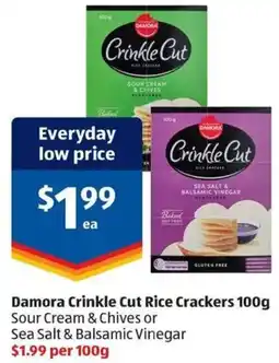 ALDI Damora Crinkle Cut Rice Crackers offer