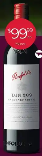 Porters Penfolds Bin 389 Cabernet Shiraz offer
