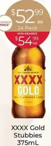 Porters XXXX Gold Stubbies offer