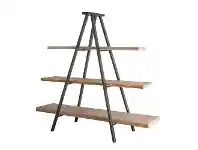 Industrial Iron Tripod Display Shelf with Timber Shelves
