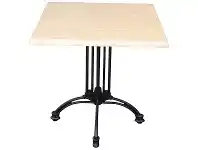 LivingStyles Trieste Commercial Grade Square Dining Table, 60cm, Travertine / Black offer