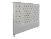 LivingStyles Chesterfield Tufted Linen Bed Headboard, King, Oatmeal offer