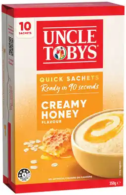 IGA Uncle Tobys Rolled Oats Quick Sachets offer