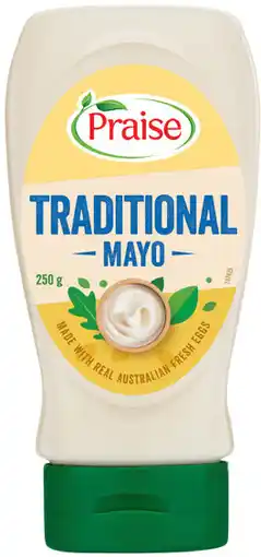 IGA Praise Traditional Squeeze Mayo 250‑280g Selected Varieties offer