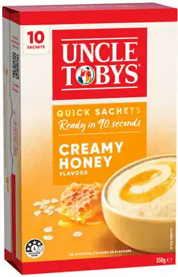IGA Uncle Tobys Rolled Oats Quick Sachets Selected Varieties offer
