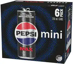 IGA Pepsi Mini Cans Selected Varieties offer