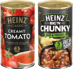 IGA Heinz Classic or Big’N Chunky Canned Soup 520-535g Selected Varieties offer