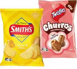 IGA Smith’s Crinkle Cut Chips 150‑170g or Doritos Corn Chips 150‑170g Selected Varieties offer