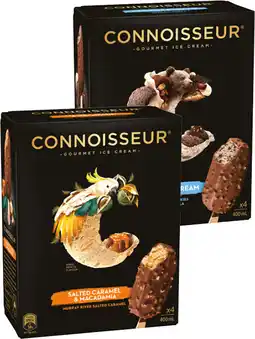 IGA Connoisseur Gourmet Ice Cream 4 Pack or Mini 6 Pack Selected Varieties offer