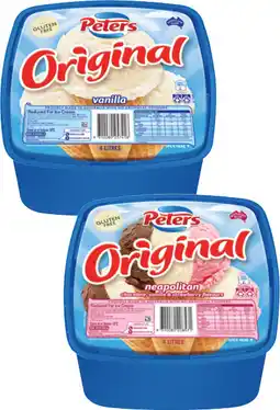 IGA Peters Original Ice Cream Selected Varieties offer