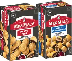IGA Mrs Mac’s Mini Beef Pies 12 Pack or Mini Sausage Rolls 20 Pack offer