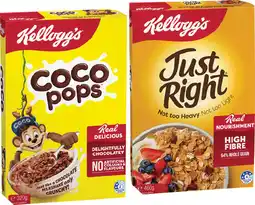 IGA Kelloggʼs Cereal Coco Pops 320g, Just Right 460g or Froot Loops 285g offer